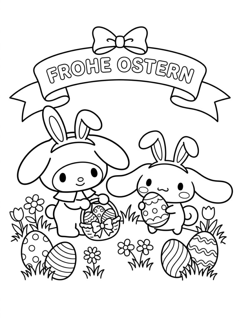 Sanrio Pasen Kleurplaten (Gratis PDF Printables) 07 - gratis kleurplaat om te printen