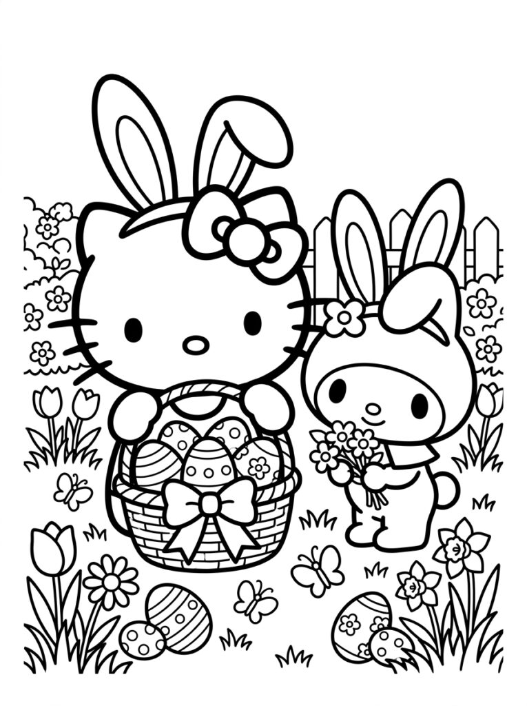 Sanrio Pasen Kleurplaten (Gratis PDF Printables) 25 - gratis kleurplaat om te printen