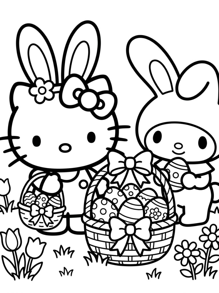 Sanrio Pasen Kleurplaten (Gratis PDF Printables) 27 - gratis kleurplaat om te printen