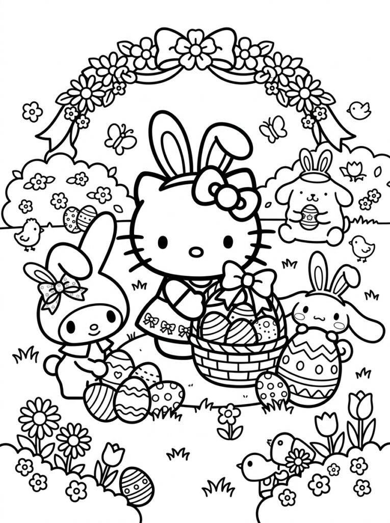 Sanrio Pasen Kleurplaten (Gratis PDF Printables) 28 - gratis kleurplaat om te printen