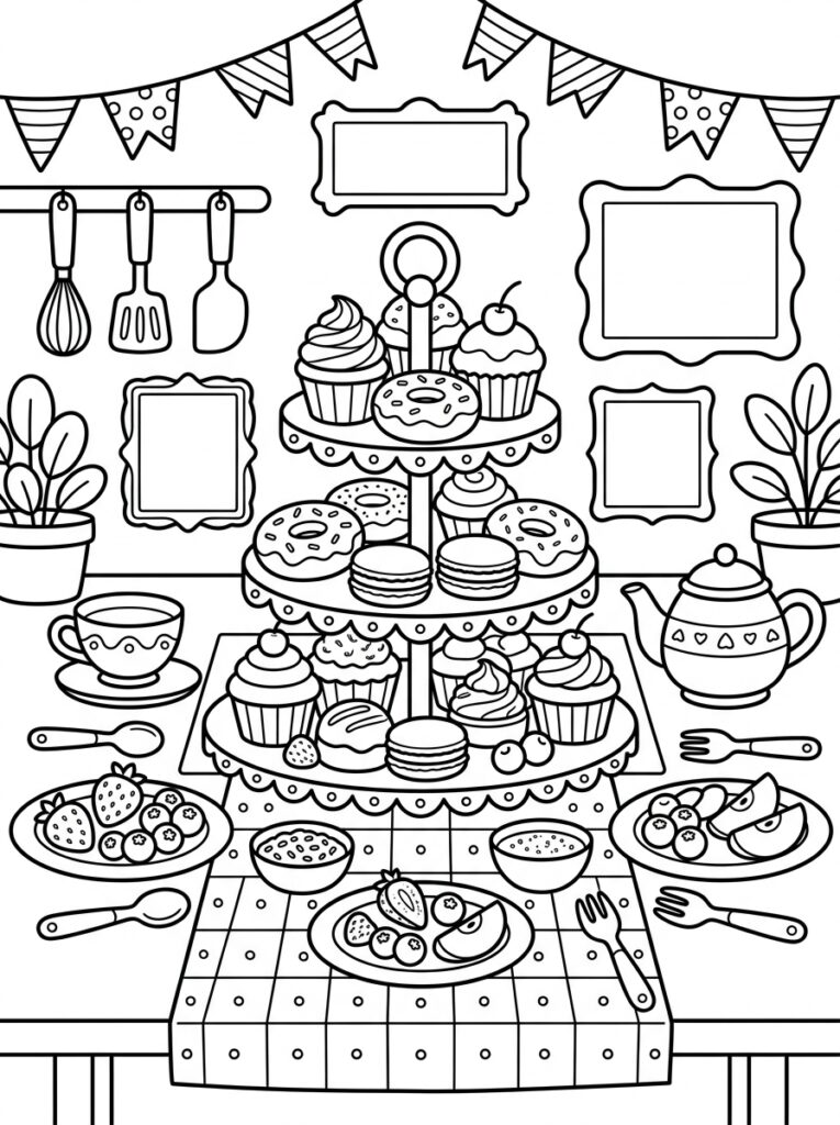 Schattig eten Kleurplaten (Gratis PDF Printables) 14 - gratis kleurplaat om te printen