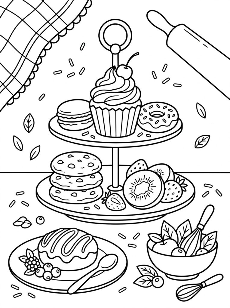 Schattig eten Kleurplaten (Gratis PDF Printables) 16 - gratis kleurplaat om te printen