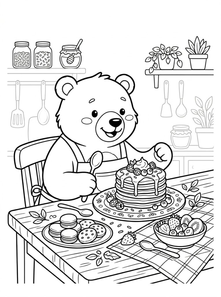 Schattig eten Kleurplaten (Gratis PDF Printables) 17 - gratis kleurplaat om te printen