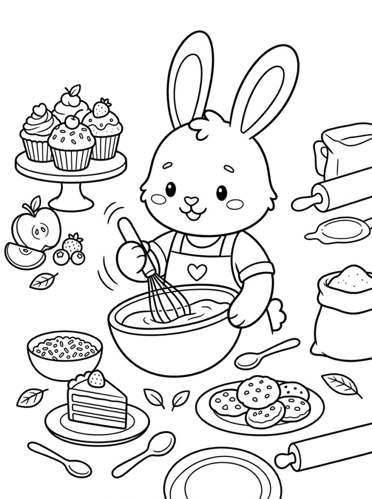 Schattig eten Kleurplaten (Gratis PDF Printables) 25 - gratis kleurplaat om te printen