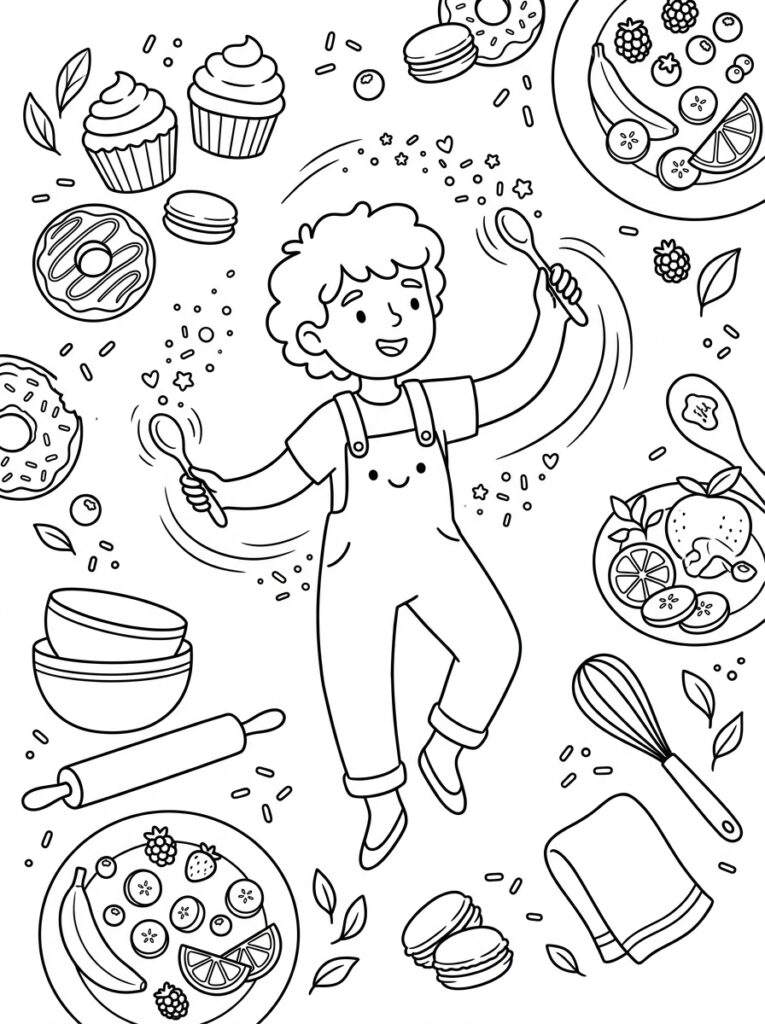 Schattig eten Kleurplaten (Gratis PDF Printables) 28 - gratis kleurplaat om te printen