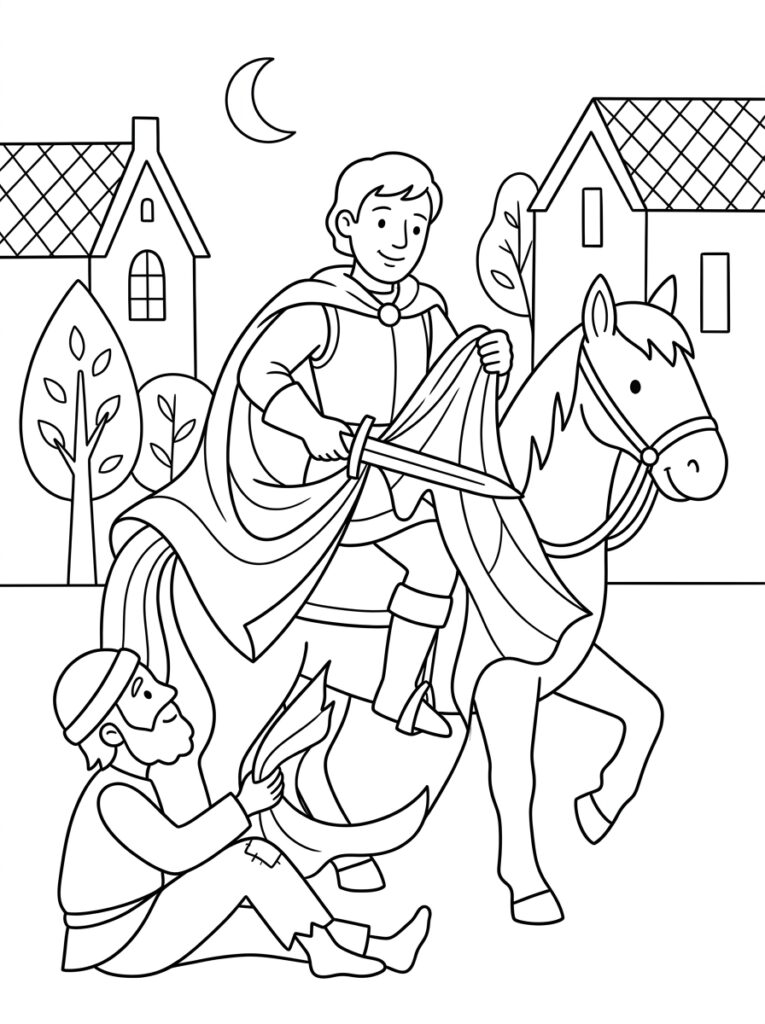 Sint Maarten Kleurplaten (Gratis PDF Printables) 03 - gratis kleurplaat om te printen