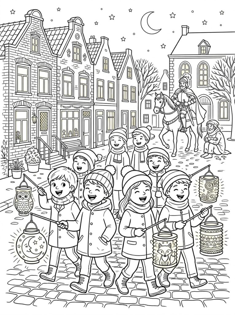 Sint Maarten Kleurplaten (Gratis PDF Printables) 06 - gratis kleurplaat om te printen