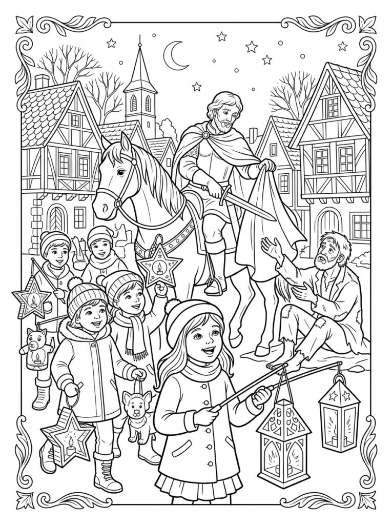 Sint Maarten Kleurplaten (Gratis PDF Printables) 07 - gratis kleurplaat om te printen