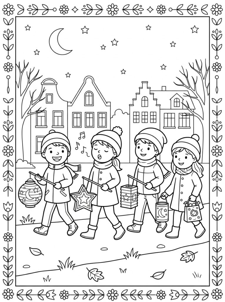 Sint Maarten Kleurplaten (Gratis PDF Printables) 10 - gratis kleurplaat om te printen