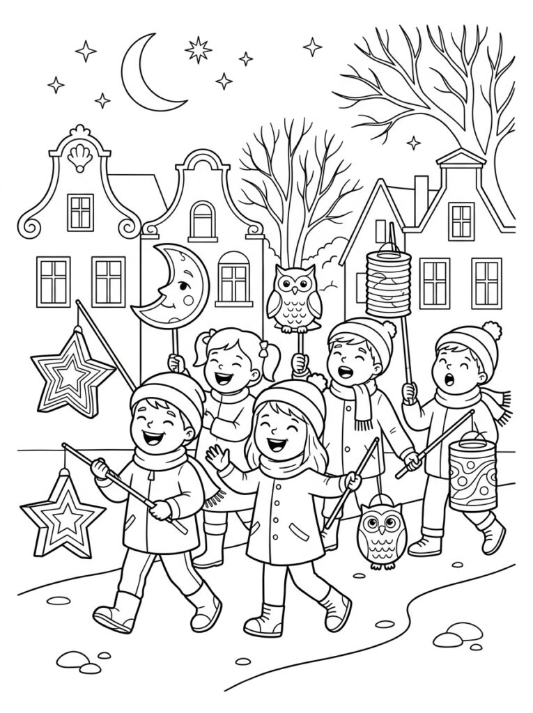 Sint Maarten Kleurplaten (Gratis PDF Printables) 11 - gratis kleurplaat om te printen