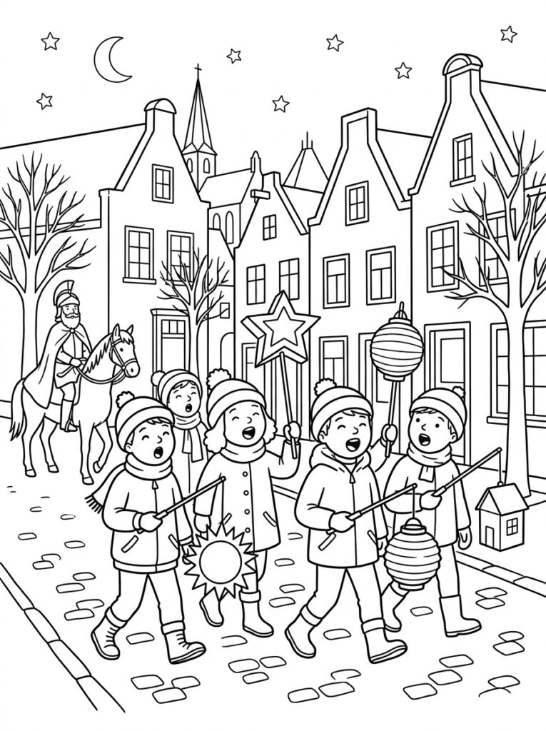 Sint Maarten Kleurplaten (Gratis PDF Printables) 15 - gratis kleurplaat om te printen