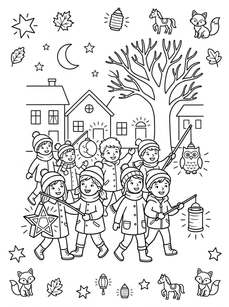 Sint Maarten Kleurplaten (Gratis PDF Printables) 17 - gratis kleurplaat om te printen