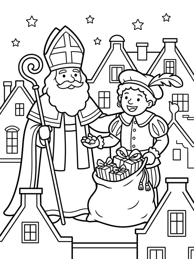 Sinterklaas Hoofd Kleurplaten (Gratis PDF Printables) 17 - gratis kleurplaat om te printen