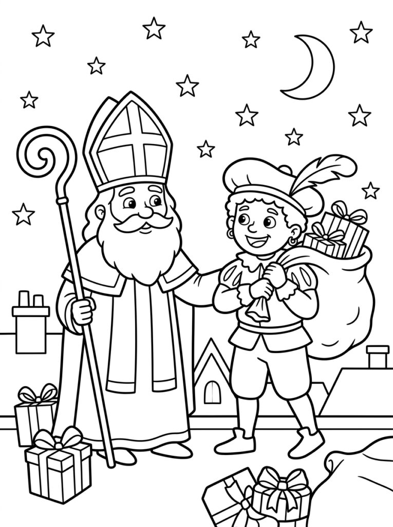 Sinterklaas Hoofd Kleurplaten (Gratis PDF Printables) 20 - gratis kleurplaat om te printen