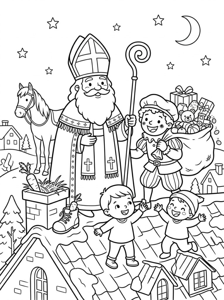 Sinterklaas Peuter Kleurplaten (Gratis PDF Printables) 05 - gratis kleurplaat om te printen