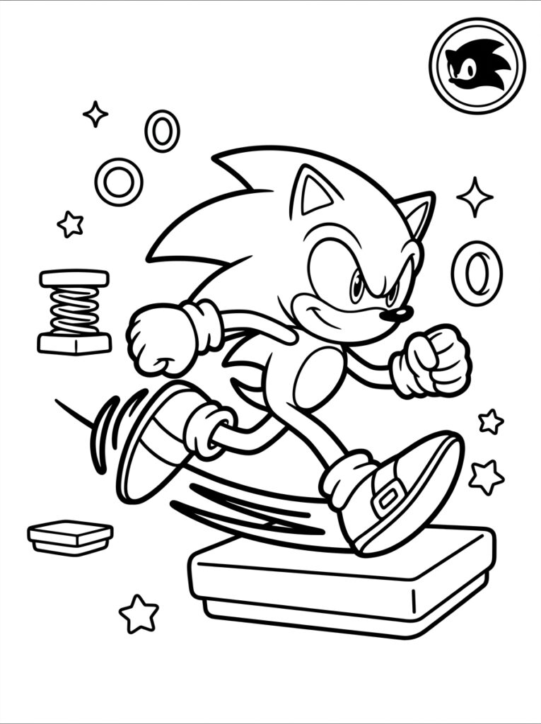 Sonic Kleurplaten (Gratis PDF Printables) 01 - gratis kleurplaat om te printen