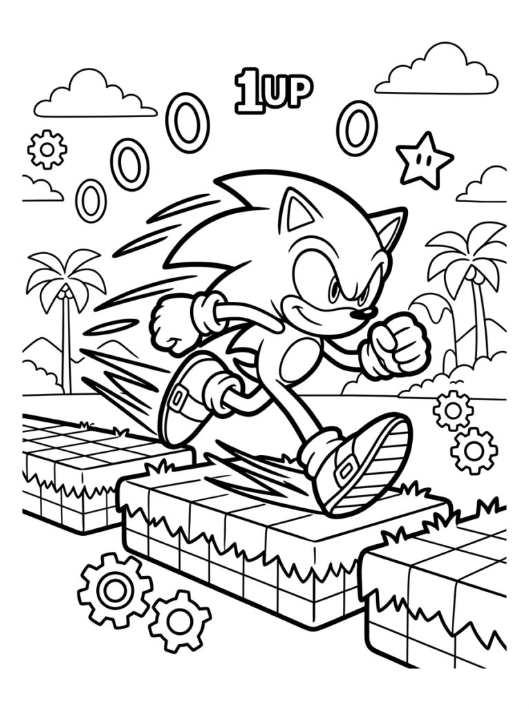 Sonic Kleurplaten (Gratis PDF Printables) 02 - gratis kleurplaat om te printen