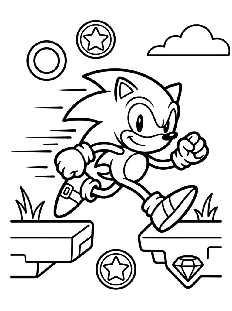 Sonic Kleurplaten (Gratis PDF Printables) 03 - gratis kleurplaat om te printen