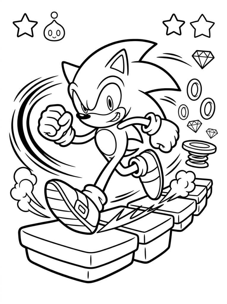 Sonic Kleurplaten (Gratis PDF Printables) 04 - gratis kleurplaat om te printen
