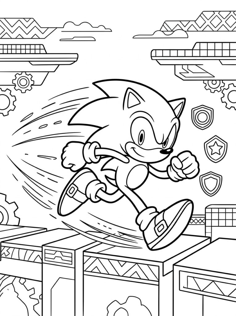 Sonic Kleurplaten (Gratis PDF Printables) 05 - gratis kleurplaat om te printen