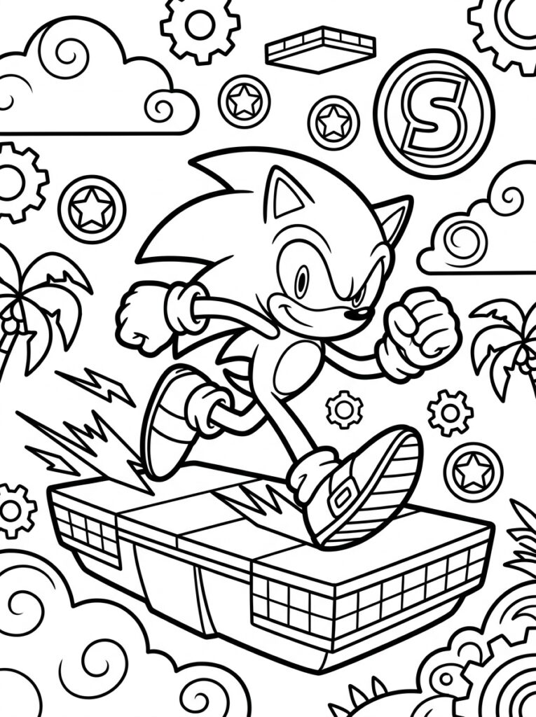 Sonic Kleurplaten (Gratis PDF Printables) 06 - gratis kleurplaat om te printen