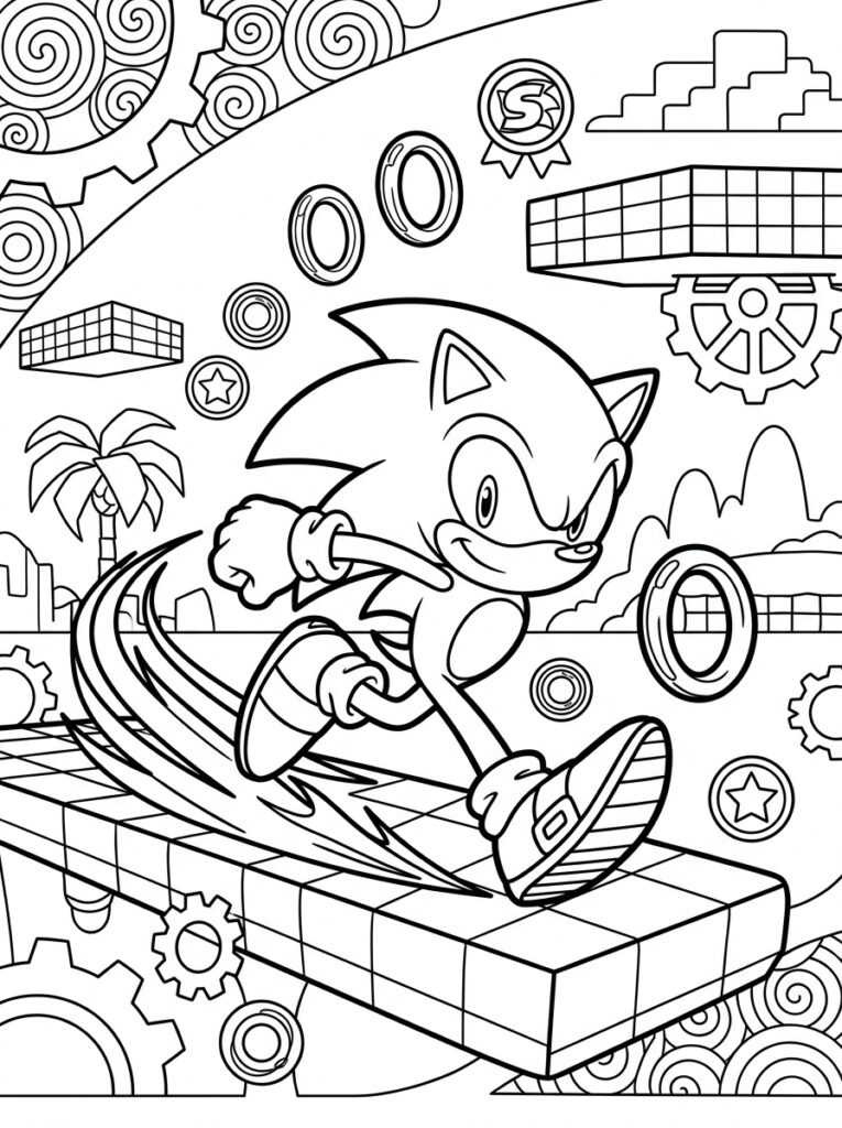 Sonic Kleurplaten (Gratis PDF Printables) 07 - gratis kleurplaat om te printen