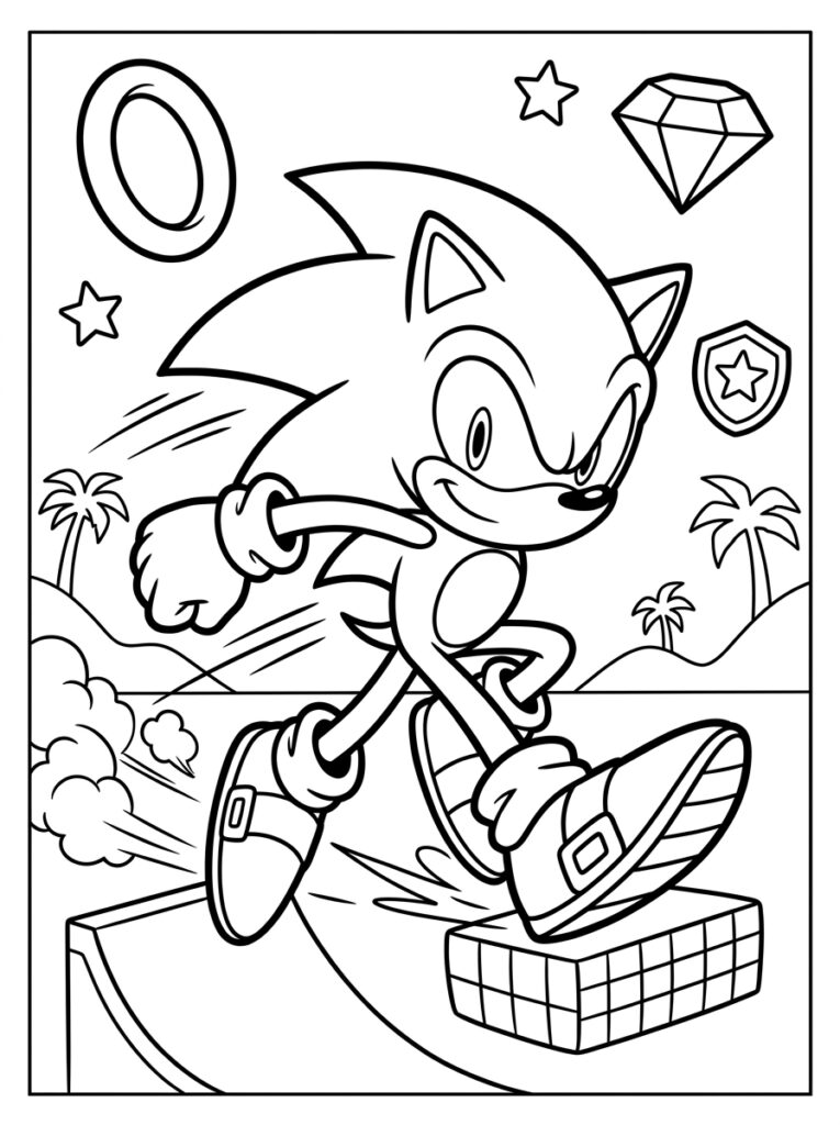 Sonic Kleurplaten (Gratis PDF Printables) 08 - gratis kleurplaat om te printen