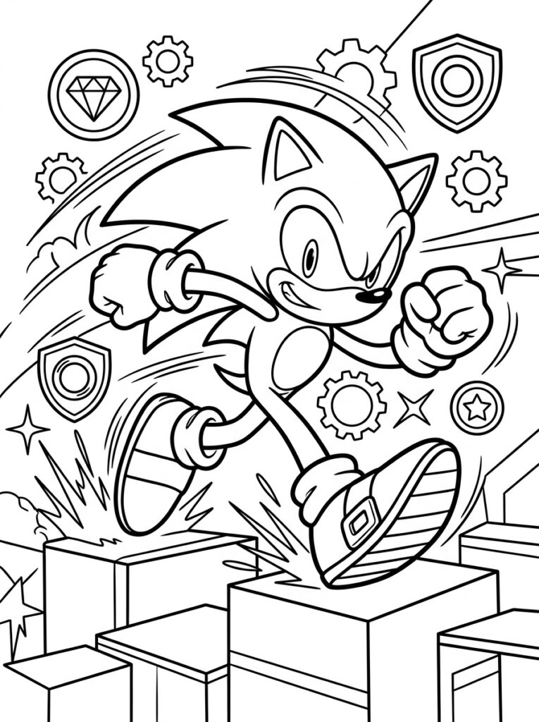 Sonic Kleurplaten (Gratis PDF Printables) 09 - gratis kleurplaat om te printen