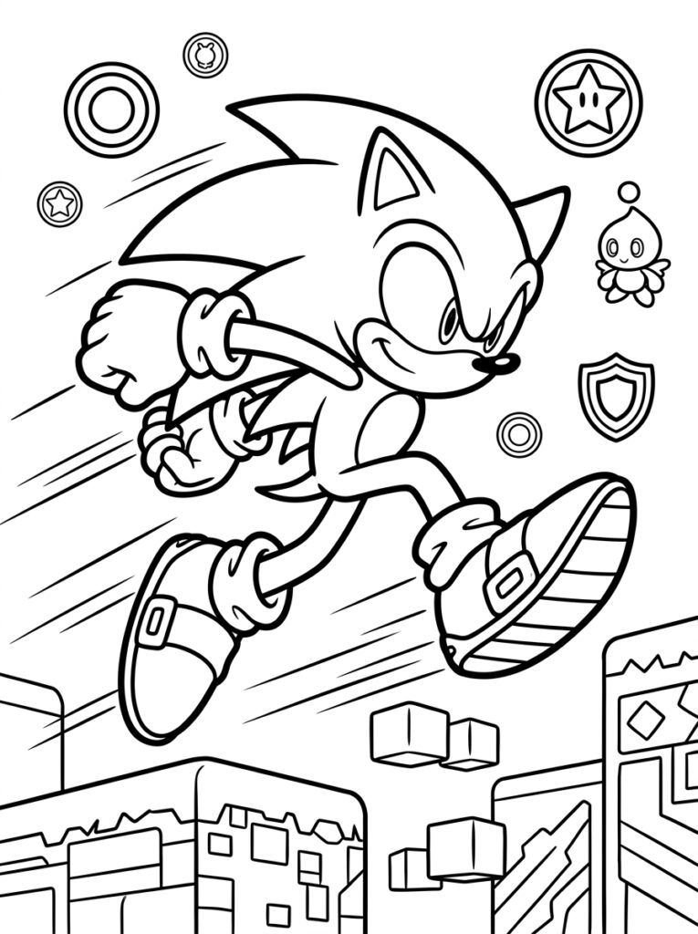Sonic Kleurplaten (Gratis PDF Printables) 10 - gratis kleurplaat om te printen