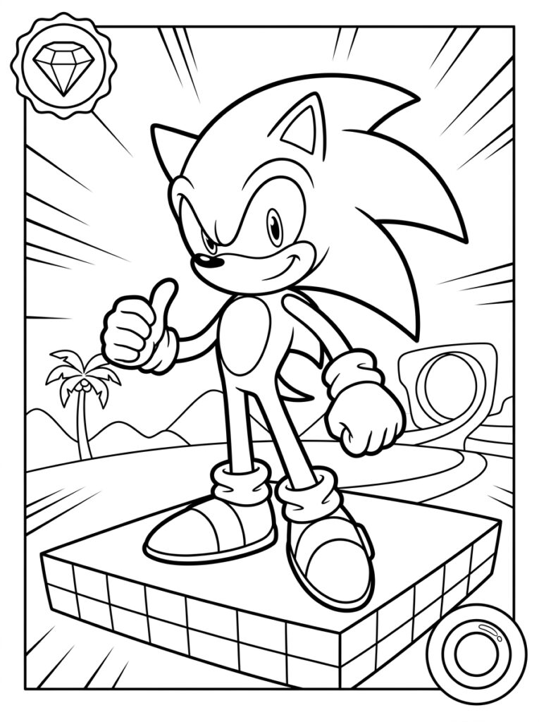 Sonic Kleurplaten (Gratis PDF Printables) 11 - gratis kleurplaat om te printen