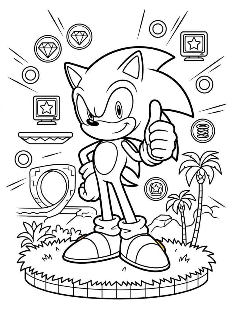 Sonic Kleurplaten (Gratis PDF Printables) 12 - gratis kleurplaat om te printen
