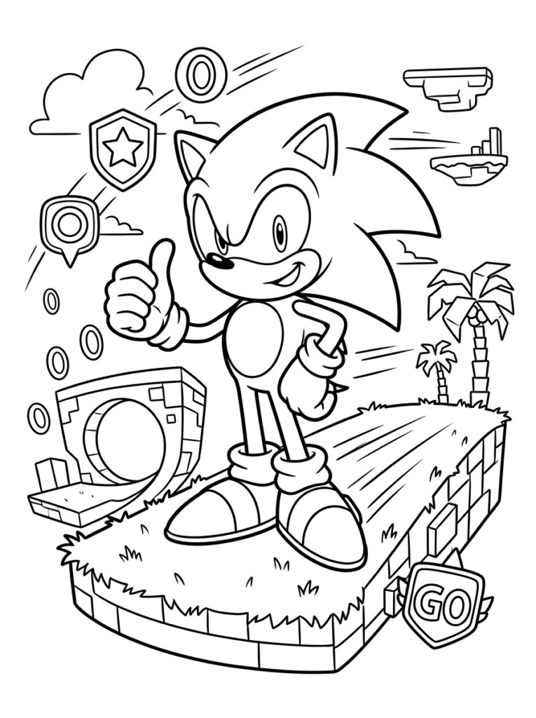 Sonic Kleurplaten (Gratis PDF Printables) 13 - gratis kleurplaat om te printen
