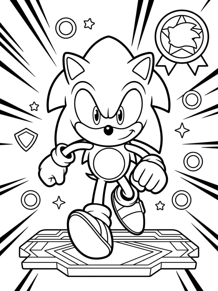 Sonic Kleurplaten (Gratis PDF Printables) 14 - gratis kleurplaat om te printen