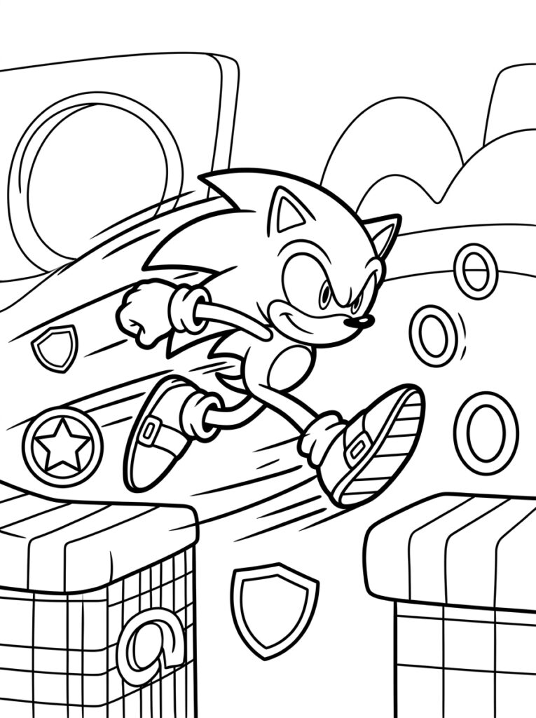 Sonic Kleurplaten (Gratis PDF Printables) 15 - gratis kleurplaat om te printen