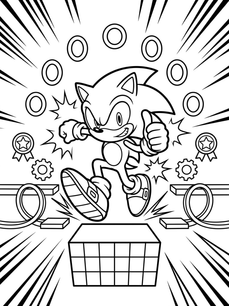 Sonic Kleurplaten (Gratis PDF Printables) 16 - gratis kleurplaat om te printen