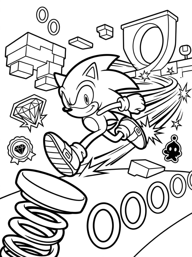 Sonic Kleurplaten (Gratis PDF Printables) 17 - gratis kleurplaat om te printen