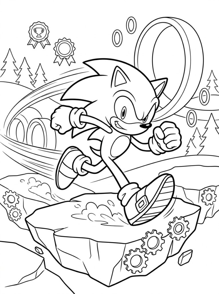 Sonic Kleurplaten (Gratis PDF Printables) 19 - gratis kleurplaat om te printen
