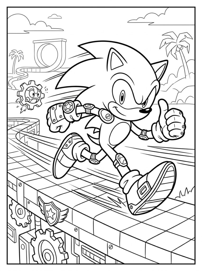 Sonic Kleurplaten (Gratis PDF Printables) 20 - gratis kleurplaat om te printen