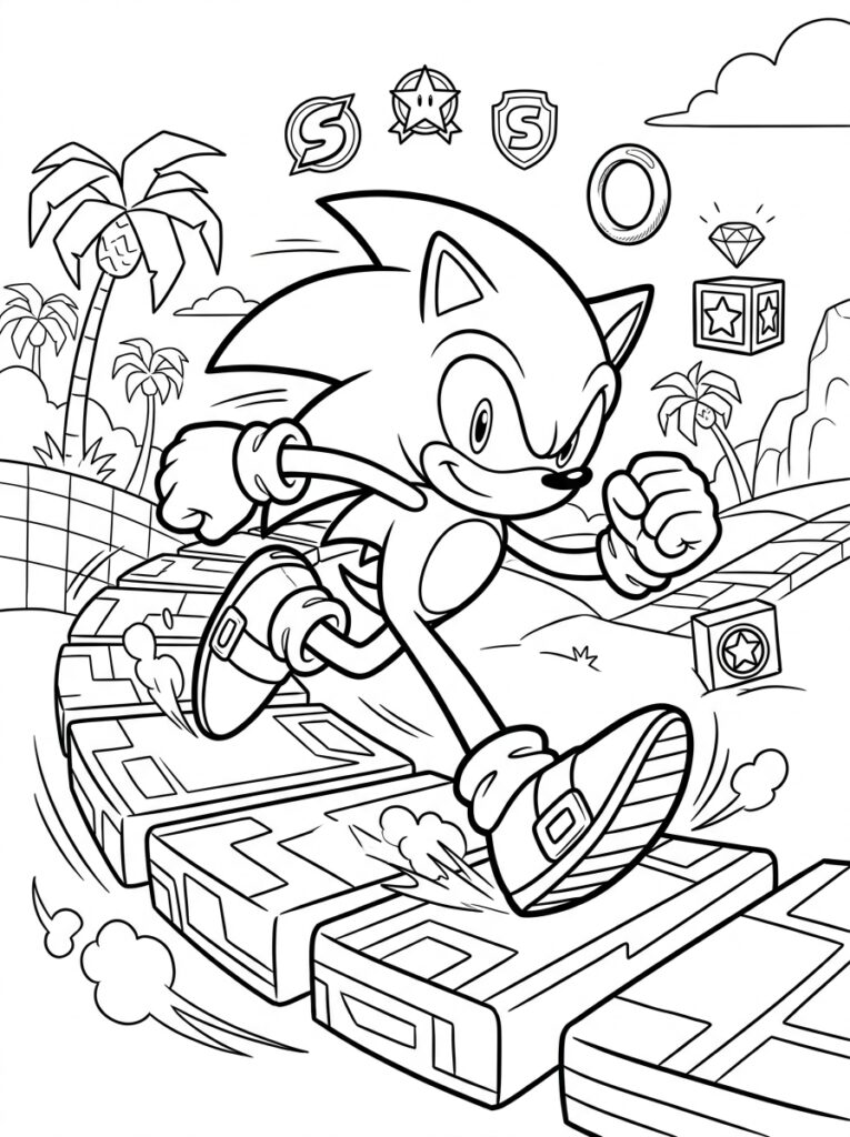 Sonic Kleurplaten (Gratis PDF Printables) 25 - gratis kleurplaat om te printen