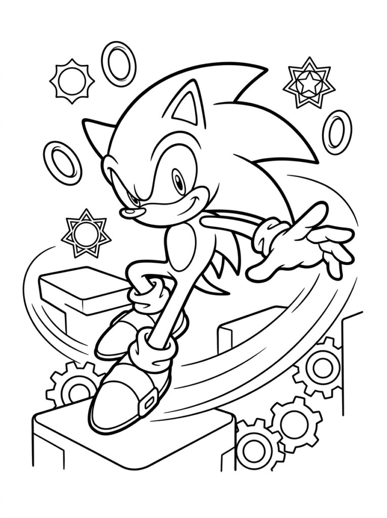 Sonic Kleurplaten (Gratis PDF Printables) 30 - gratis kleurplaat om te printen