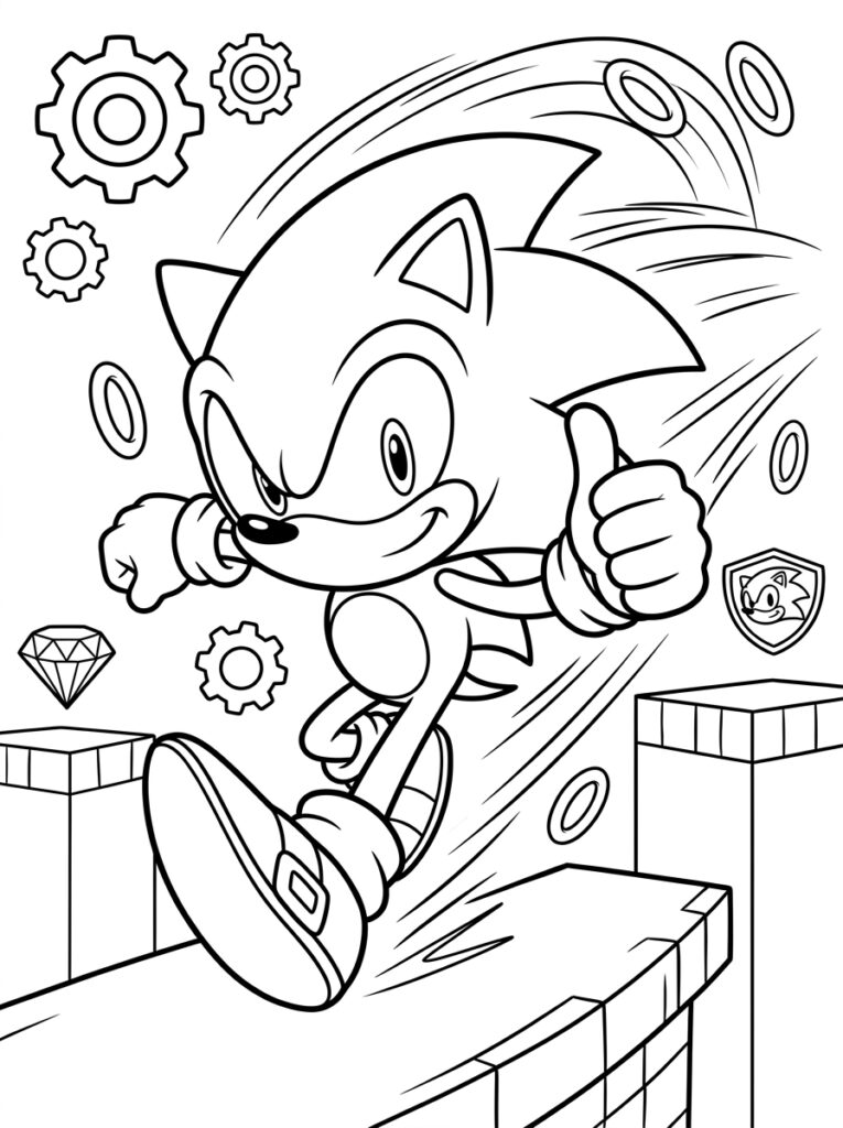 Sonic Kleurplaten (Gratis PDF Printables) 32 - gratis kleurplaat om te printen