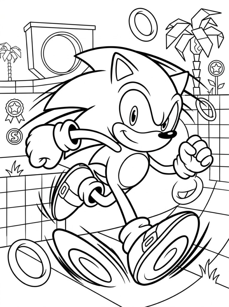 Sonic Kleurplaten (Gratis PDF Printables) 34 - gratis kleurplaat om te printen