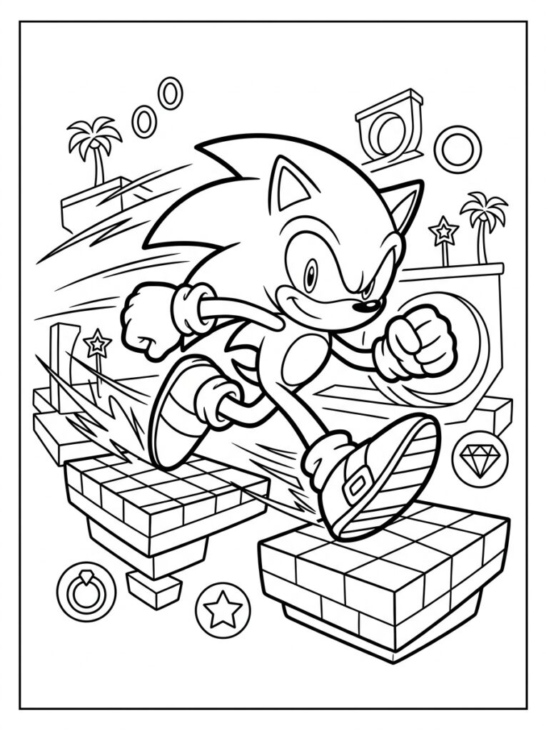Sonic Kleurplaten (Gratis PDF Printables) 35 - gratis kleurplaat om te printen