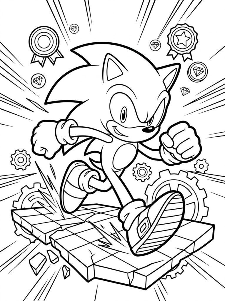 Sonic Kleurplaten (Gratis PDF Printables) 36 - gratis kleurplaat om te printen