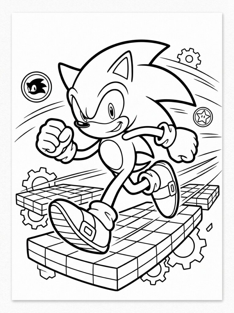 Sonic Kleurplaten (Gratis PDF Printables) 38 - gratis kleurplaat om te printen