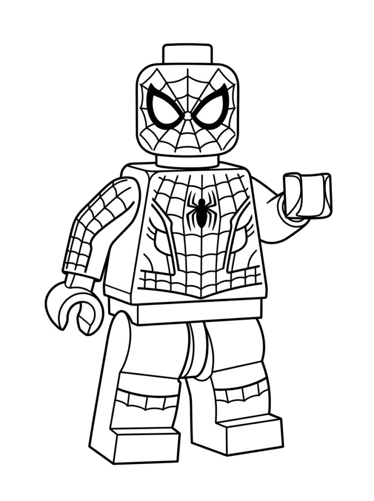Spiderman Lego Kleurplaten (Gratis PDF Printables) 11 - gratis kleurplaat om te printen