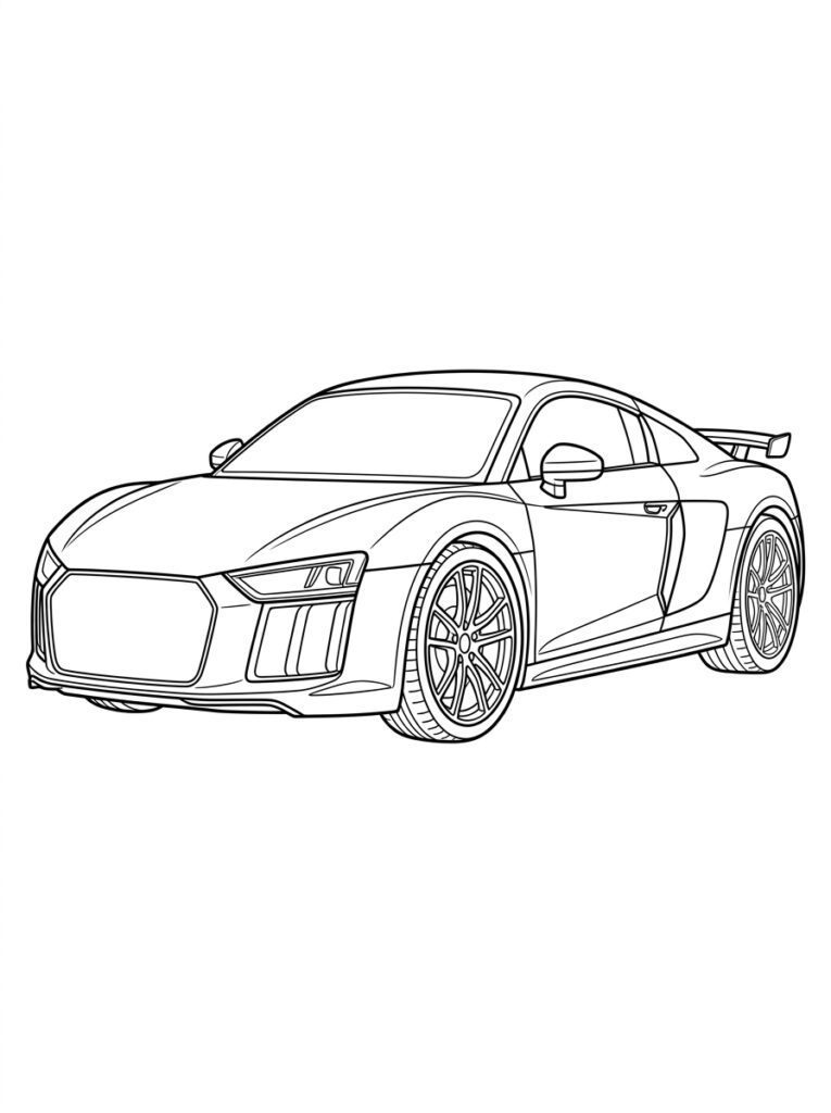 Sportauto Kleurplaten (Gratis PDF Printables) 05 - gratis kleurplaat om te printen