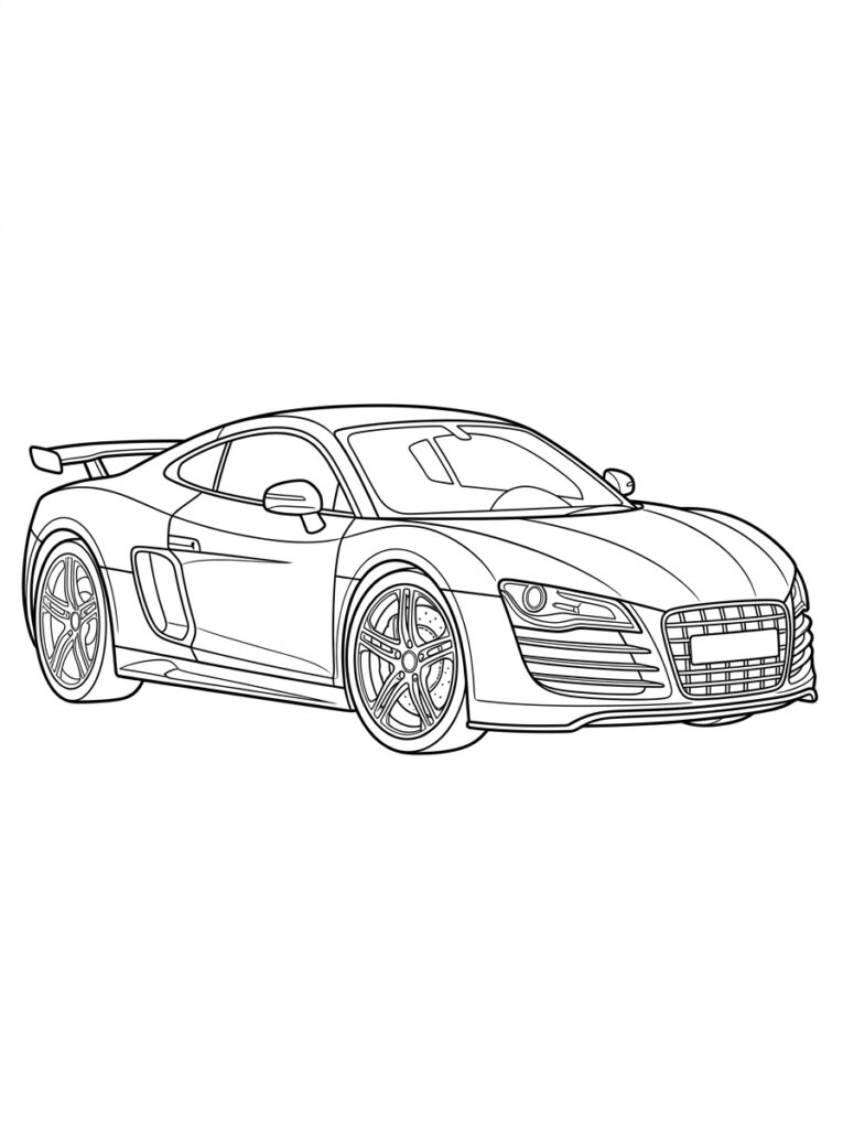 Sportauto Kleurplaten (Gratis PDF Printables) 08 - gratis kleurplaat om te printen