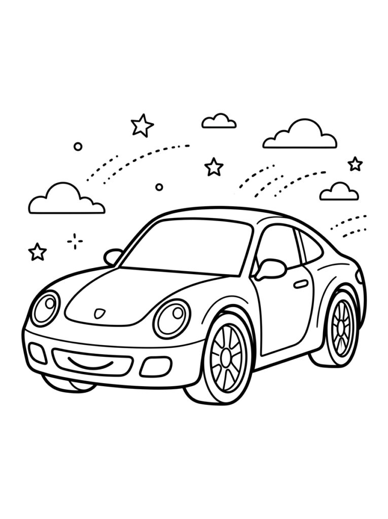 Sportauto Kleurplaten (Gratis PDF Printables) 16 - gratis kleurplaat om te printen