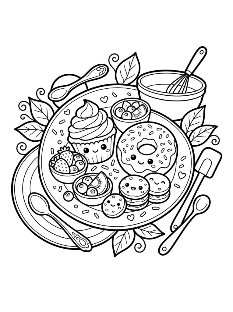 Zoet eten Kleurplaten (Gratis PDF Printables) 06 - gratis kleurplaat om te printen